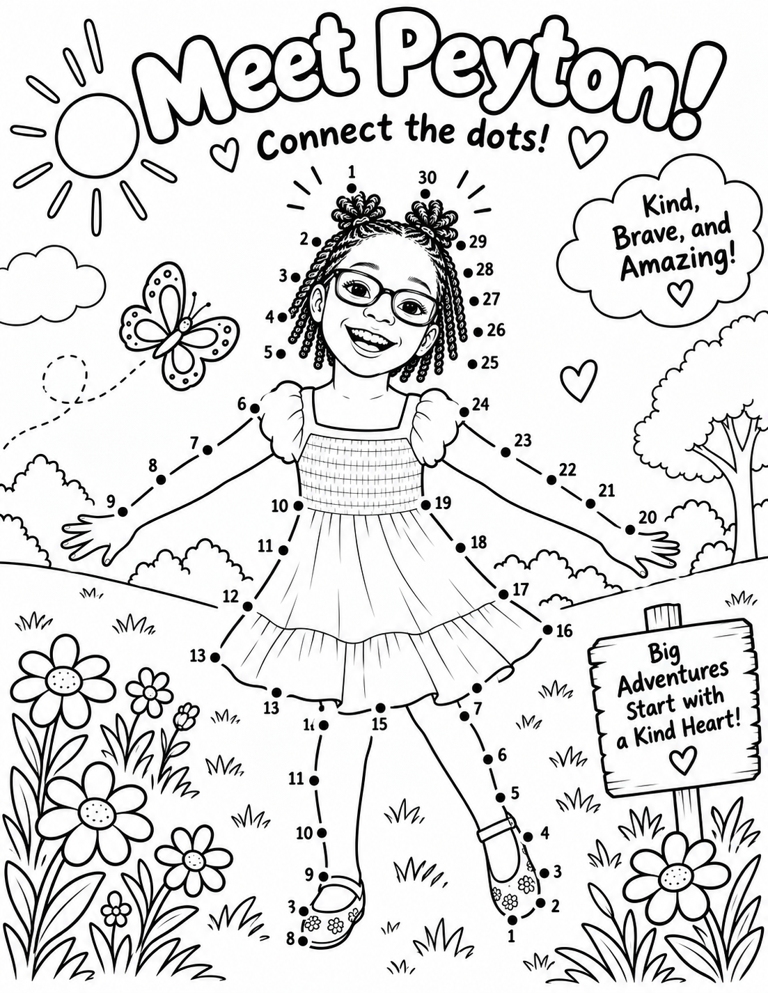 Meet Peyton connect the dots activity sheet preview